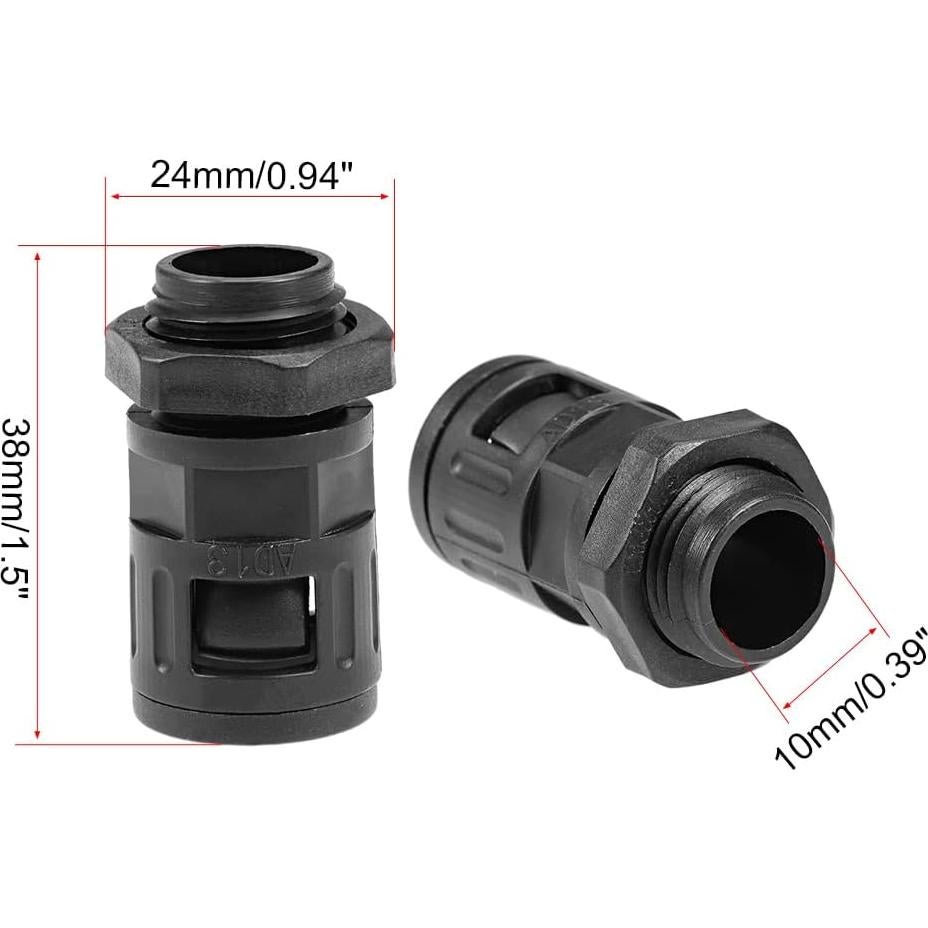 Conector de Tubo Corrugado uxcell AD13 M16 8 Pcs