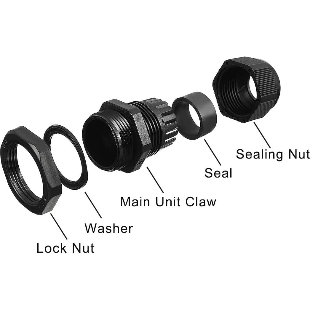 Juntas de Cable Impermeables IP68 uxcell PG21 - 10 Pcs 13-18mm
