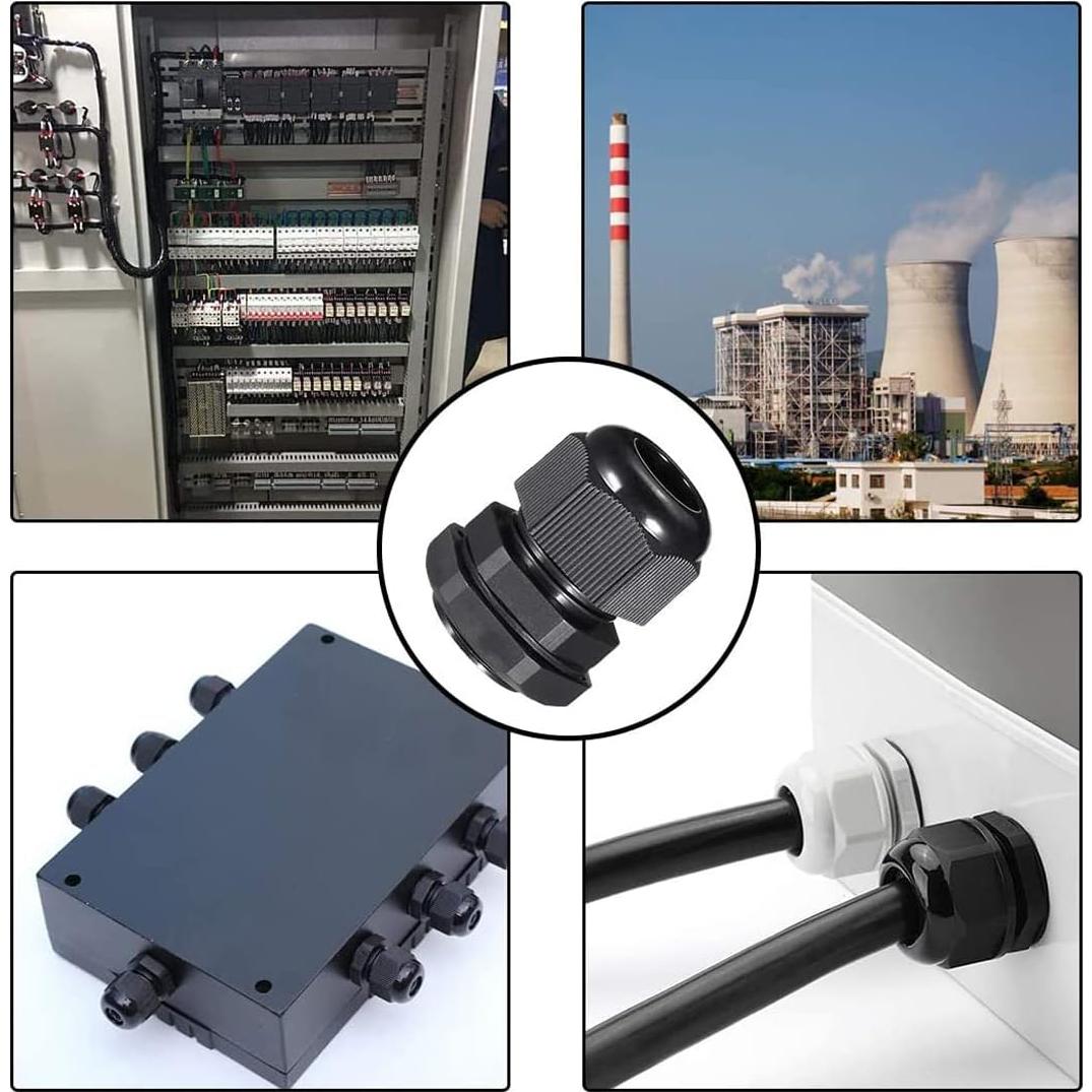 Juntas de Cable Impermeables IP68 uxcell PG21 - 10 Pcs 13-18mm