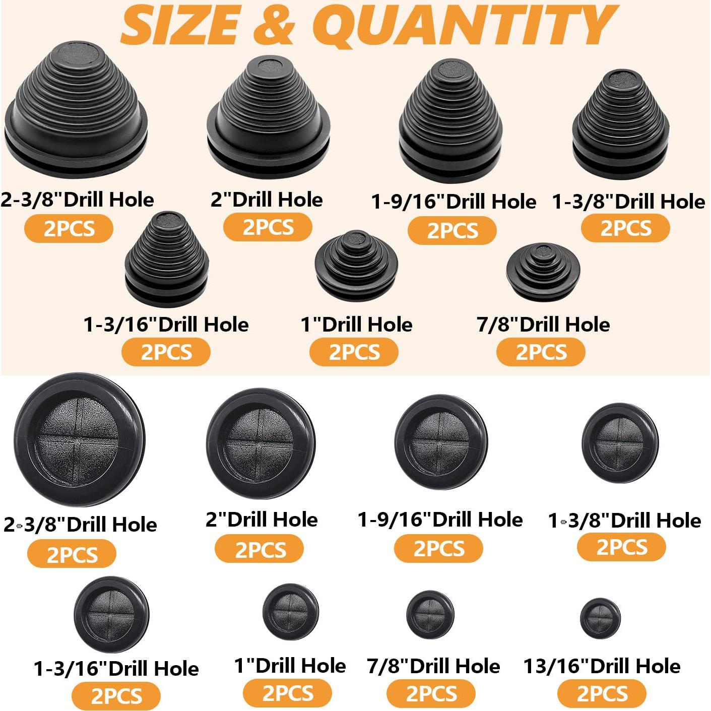 Kit de Grommets de Goma Mankk para Protección de Cables