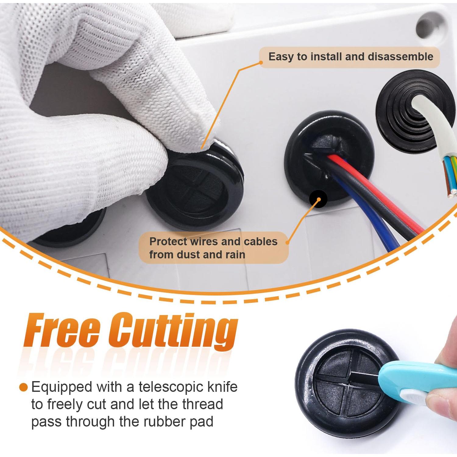 Kit de Grommets de Goma Mankk para Protección de Cables