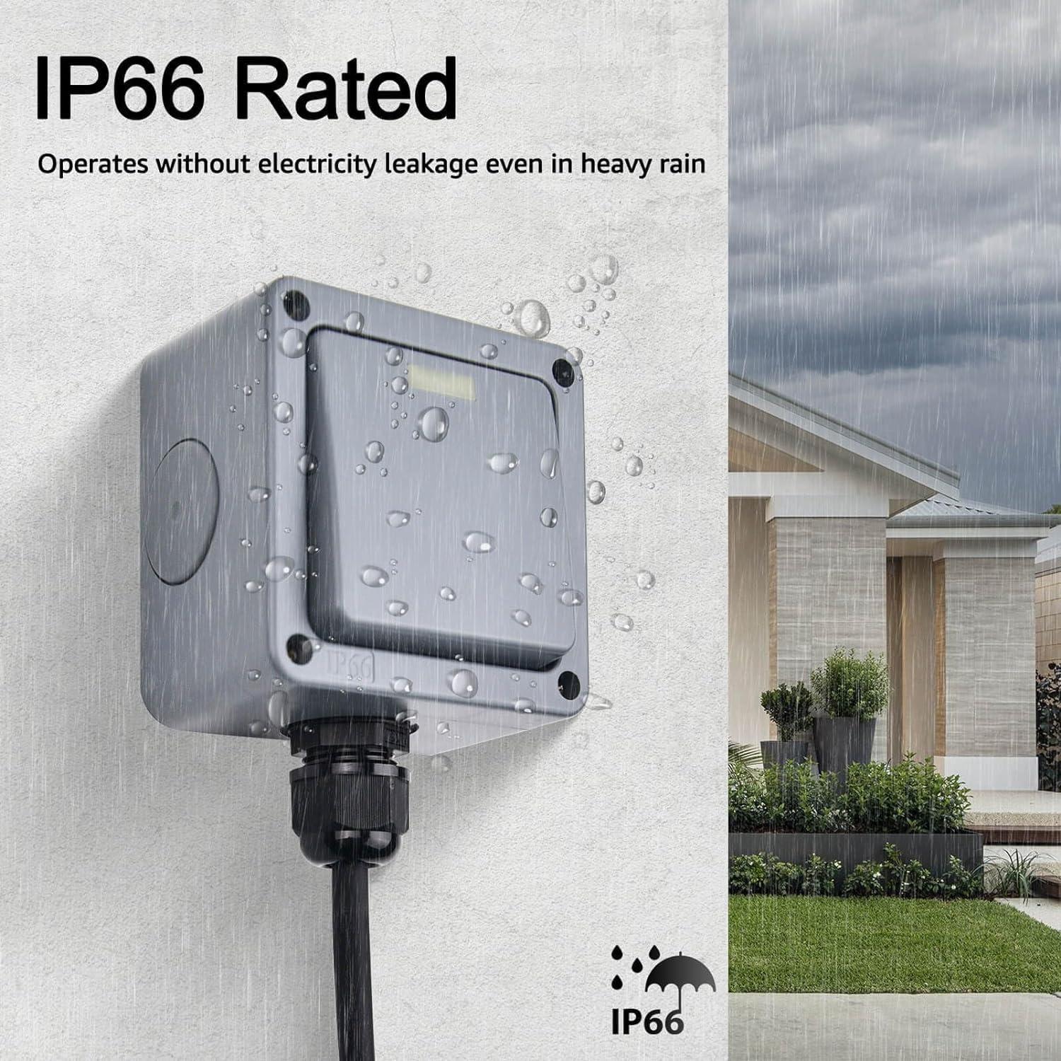 Interruptor de Luz Exterior SuperInk IP66 1-Gang con Conectores