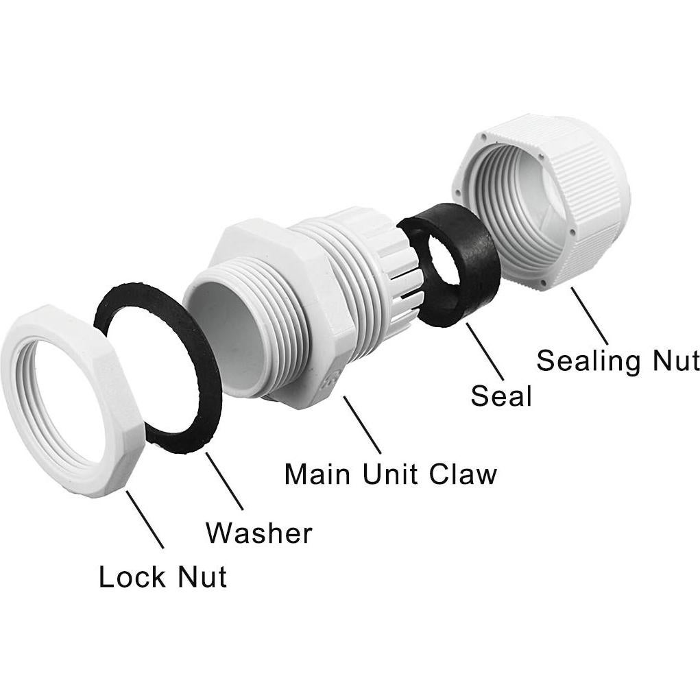 Junta de Cable Impermeable M50 uxcell 10 Pcs 32-38mm Nylon