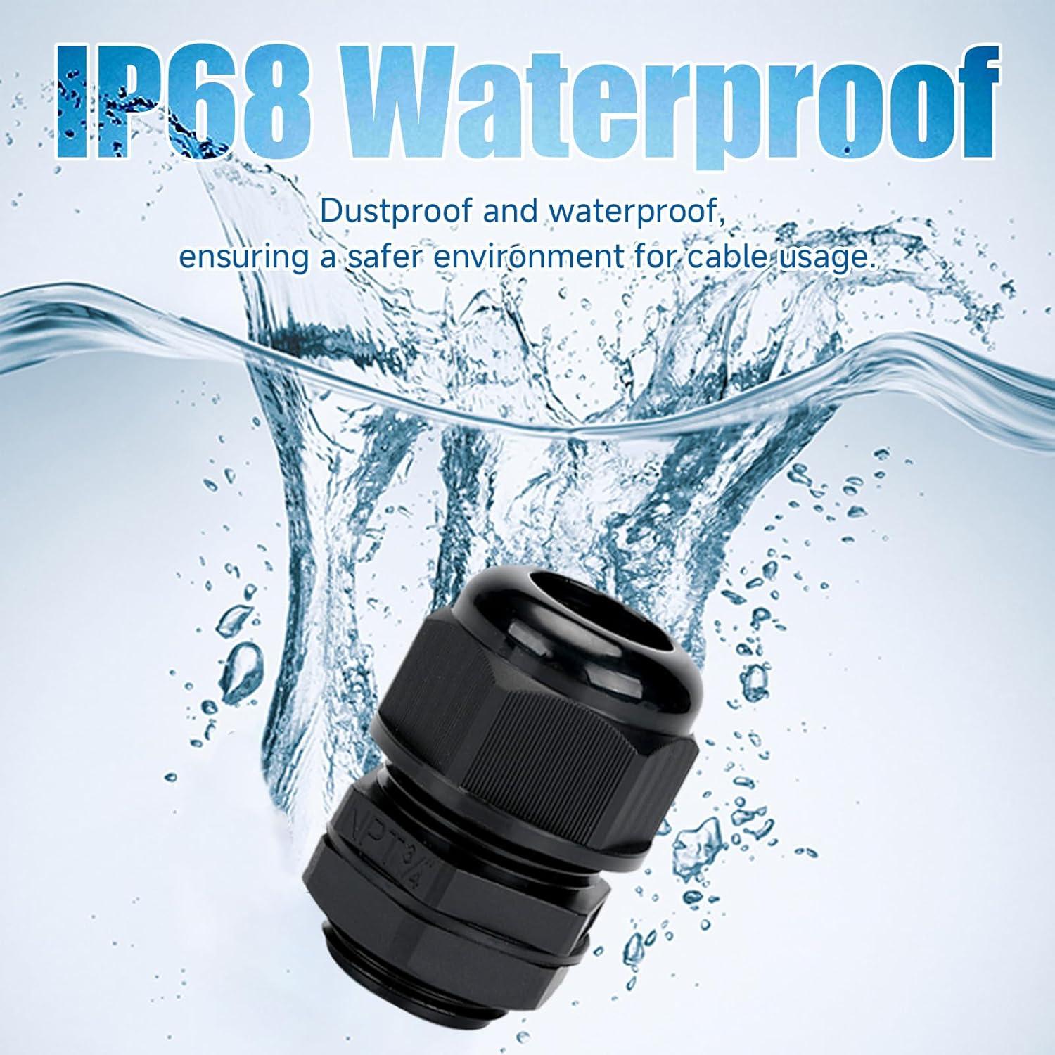 Juntas de Cable Impermeables YIOVVOM NPT3/4'' 20 Pcs