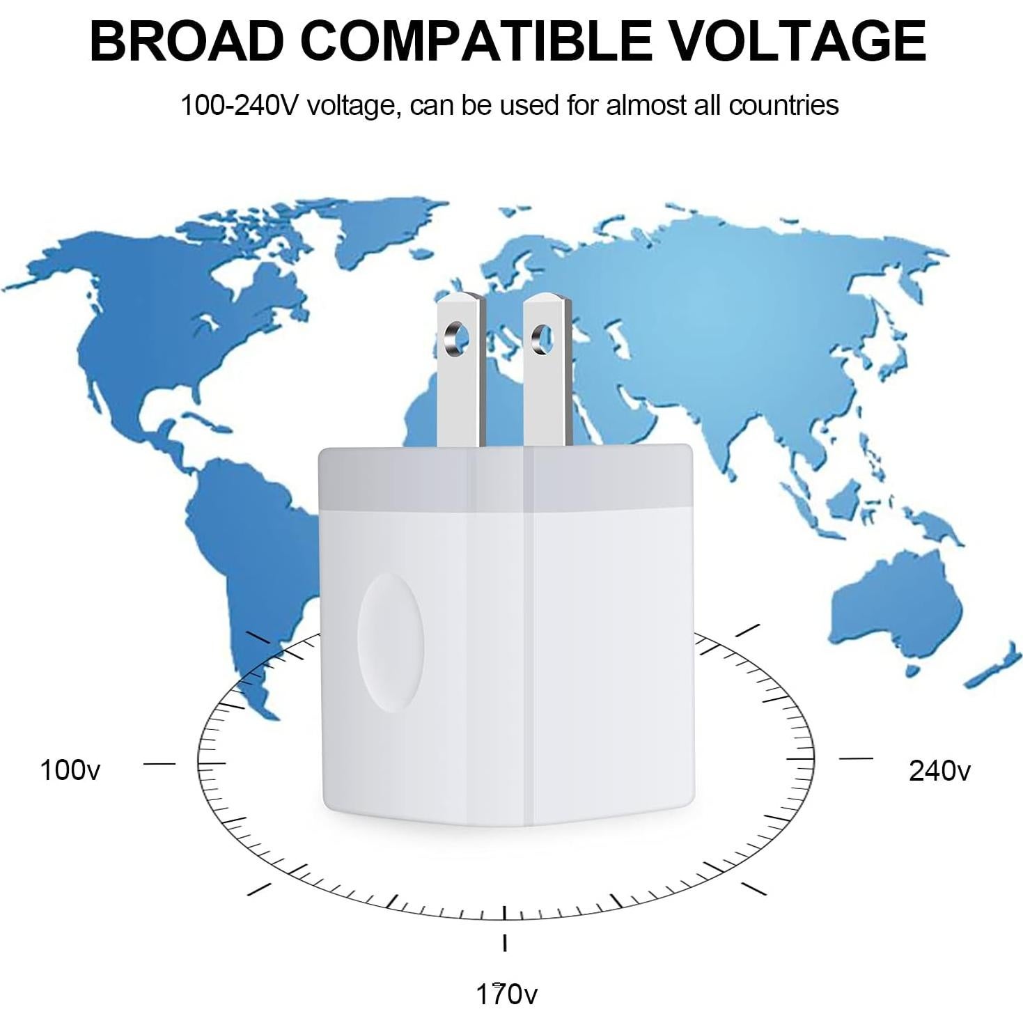 Cargador de Pared USB GiGreen 1A 5V - Paquete de 5 Blancos