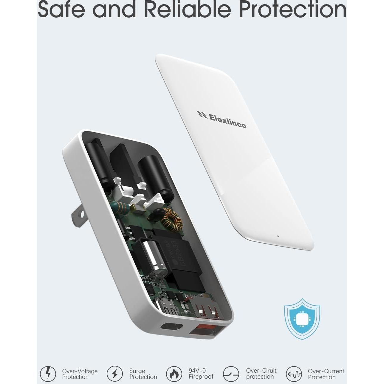 Cargador de Pared USB Elexlinco 20W PD y 18W QC3.0 Doble