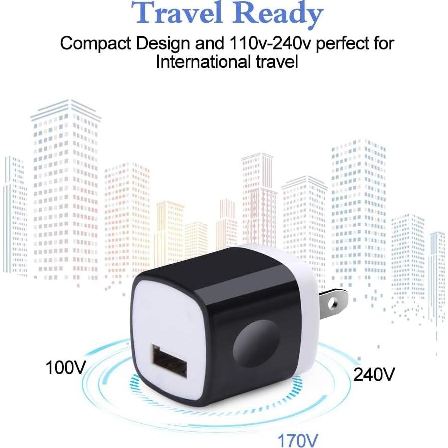 Cargador de Pared USB Hootek 5 Pack 1A 5V Portátil