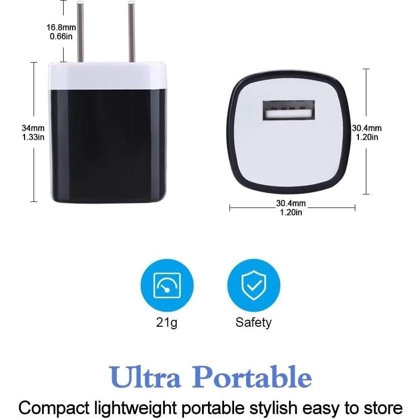 Cargador de Pared USB Hootek 5 Pack 1A 5V Portátil