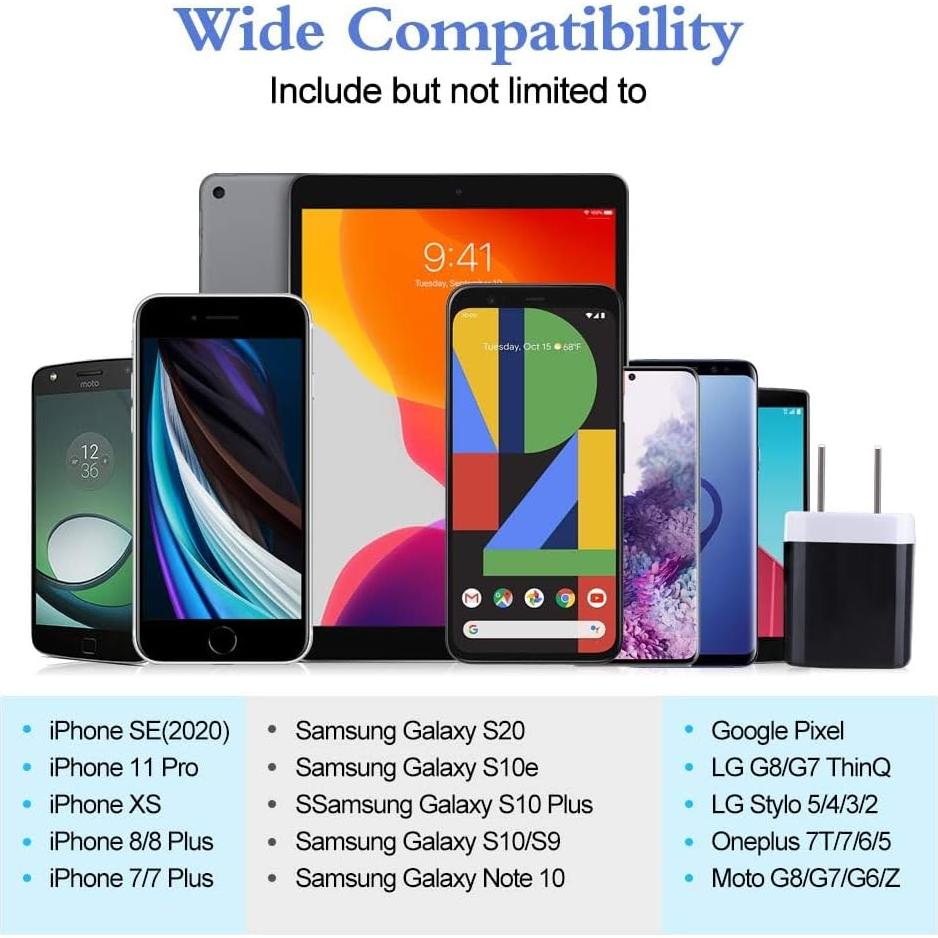 Cargador de Pared USB Hootek 5 Pack 1A 5V Portátil