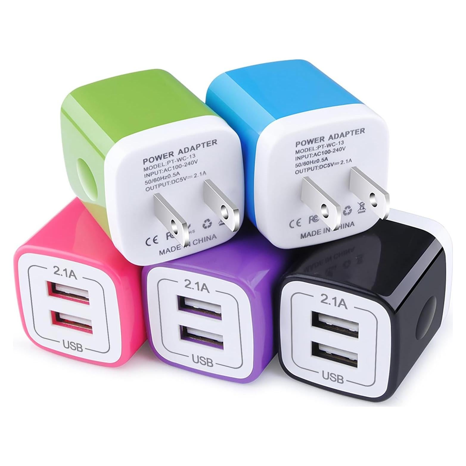 Cargador de Pared USB 2 Puertos 2.1A Shenzhen Putuo - Paquete de 5