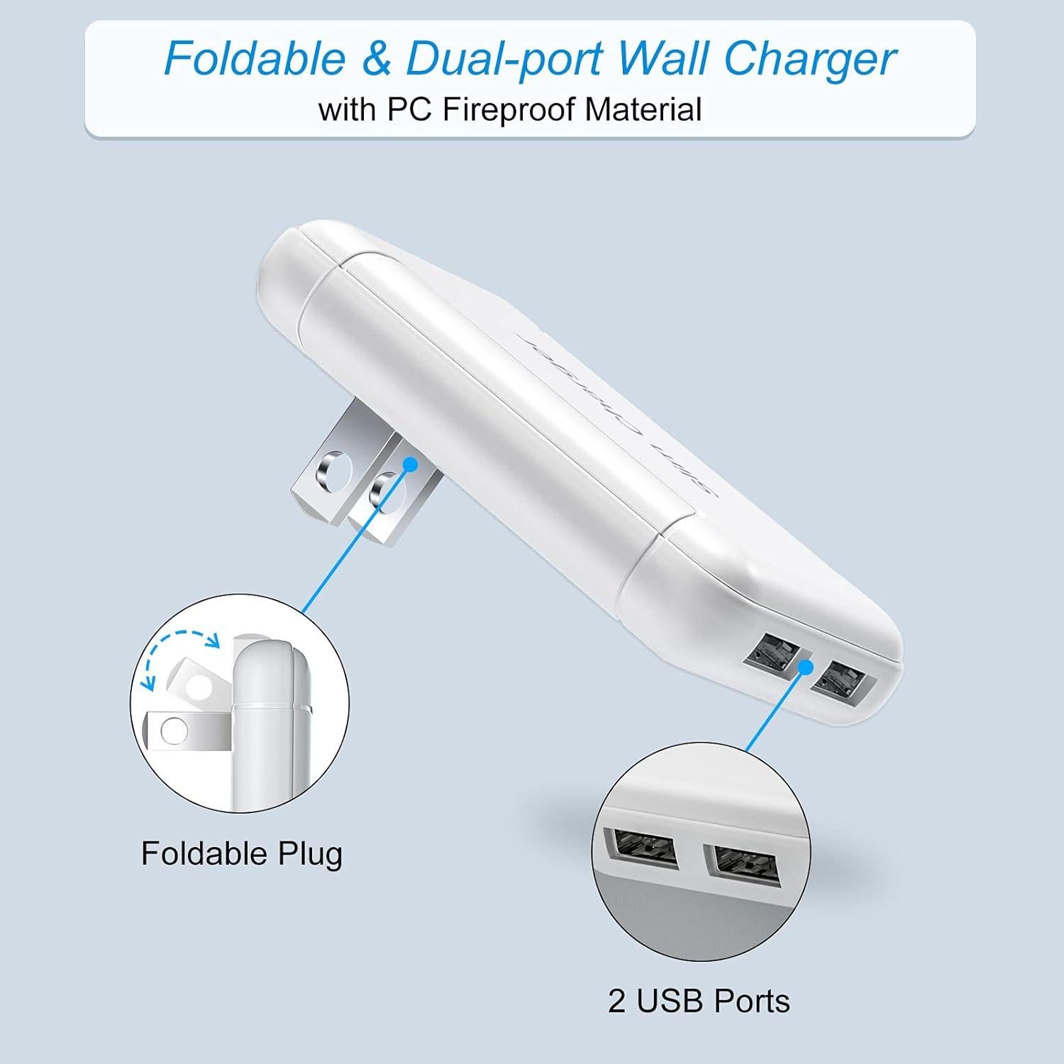 Cargador de Pared USB Doble OKRAY 5V/3A Paquete de 3