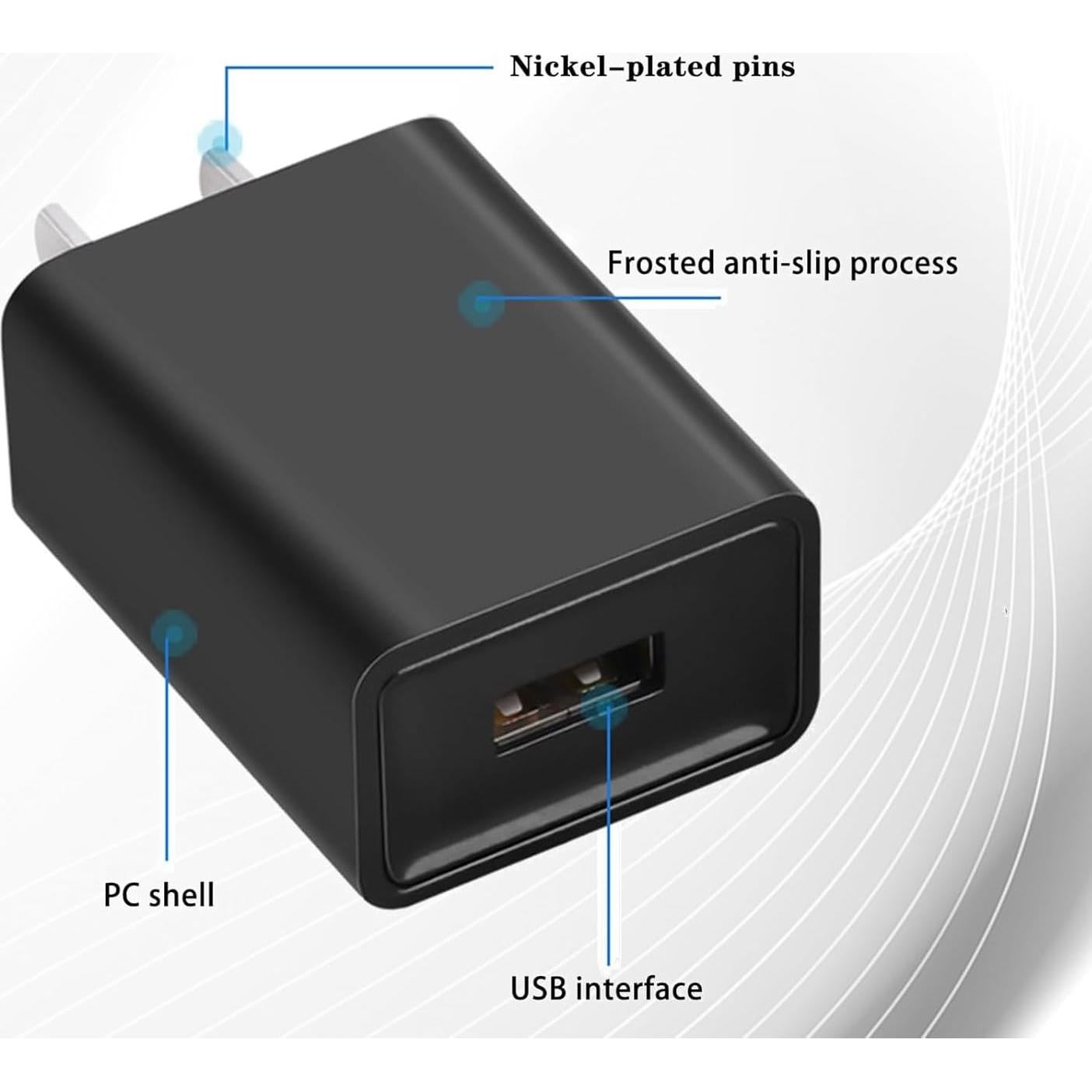 Cargador de Pared USB 5V 2A con Cable Tipo-C para Smartphones
