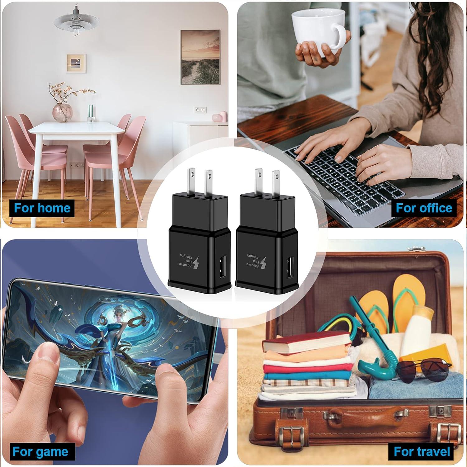 2 Adaptadores de Carga Rápida Adaptativa USB para Samsung