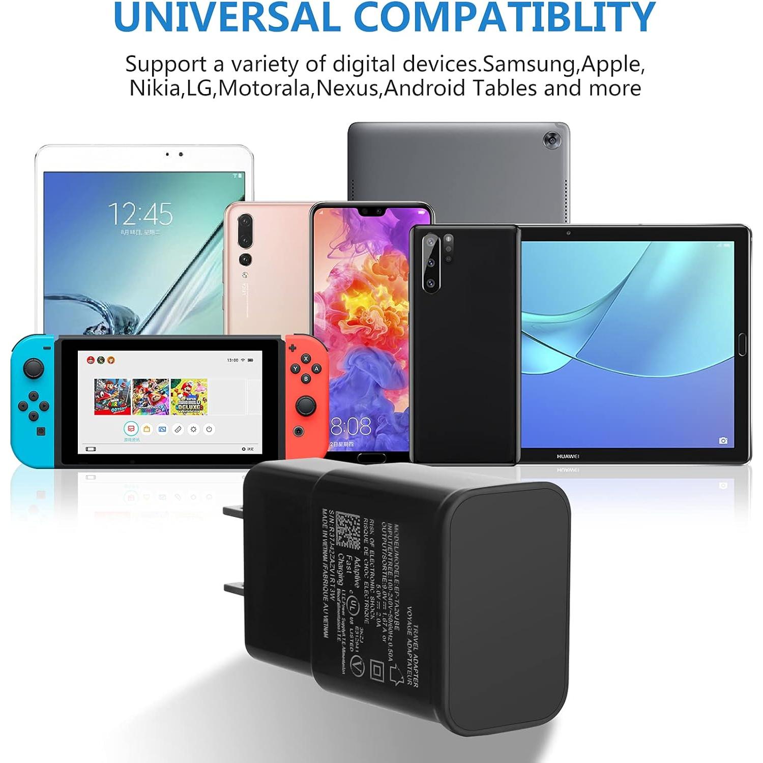 2 Adaptadores de Carga Rápida Adaptativa USB para Samsung