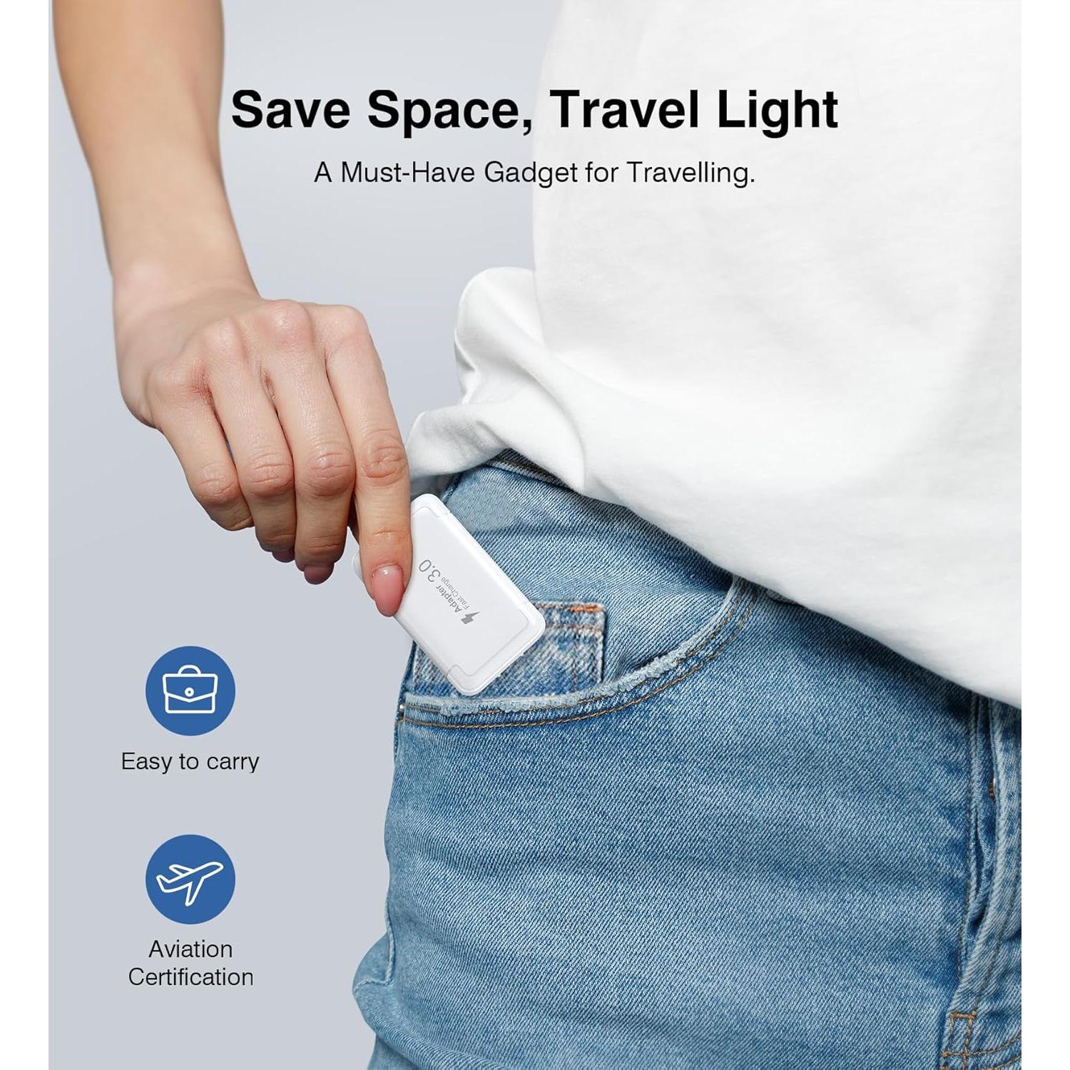 Cargador de pared USB C 50W Qwinjwin 2 Puertos Carga Rápida