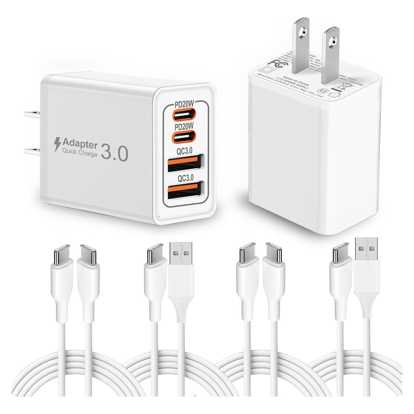 Cargador Rápido 40W Famoby + 2 Cables USB-C y Tipo C-C