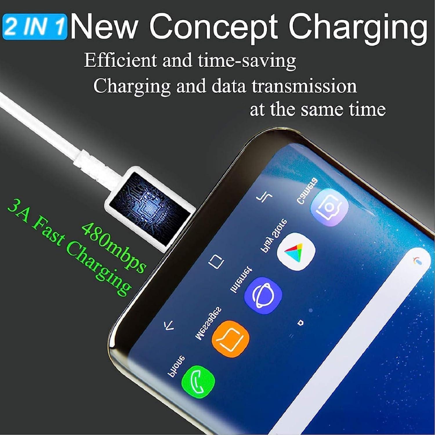 Cargador Rápido USB Tipo C 15W + Cable 2m para Samsung