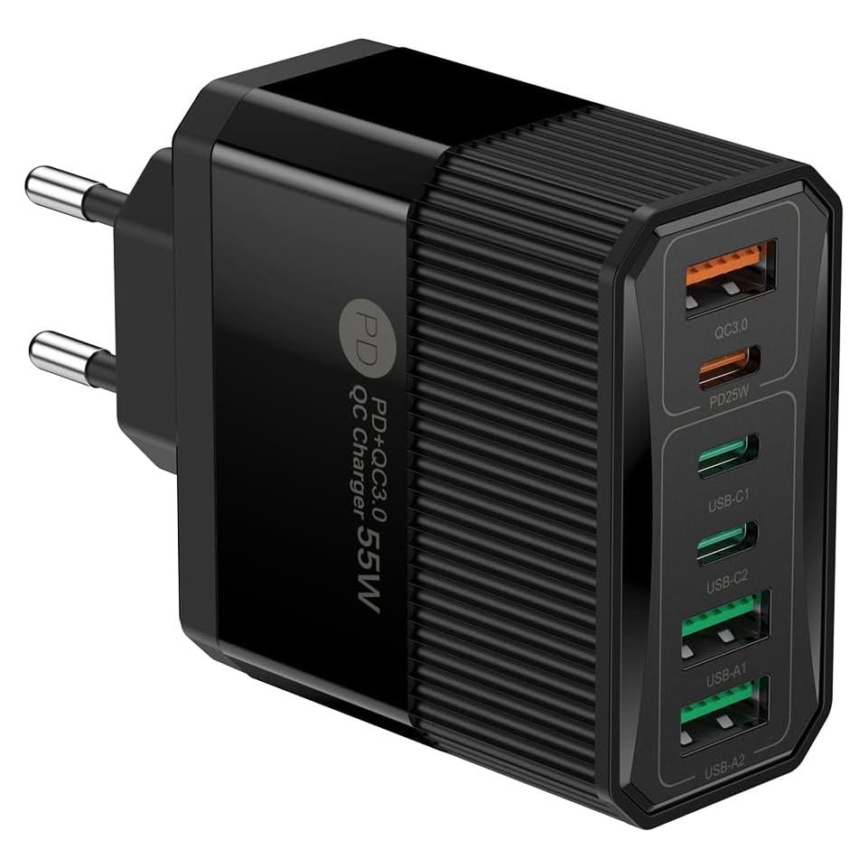 Cargador de Pared USB Tipo C 6 Puertos 55W Shenzhenshi