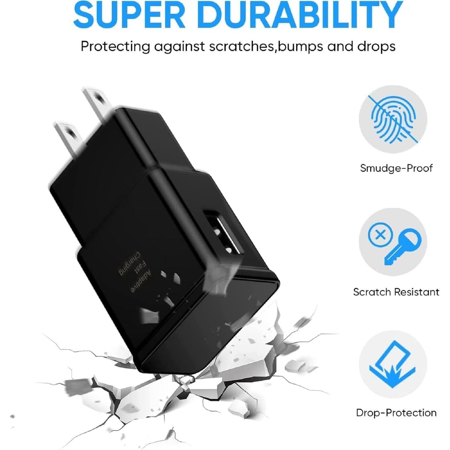 Cargador Rápido USB-C 15W con Cable 2m para Samsung y Google