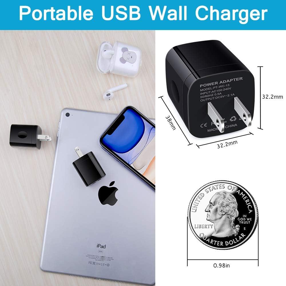 Cargador de Pared USB Doble 2.1A Negro - 3 Piezas HopePow