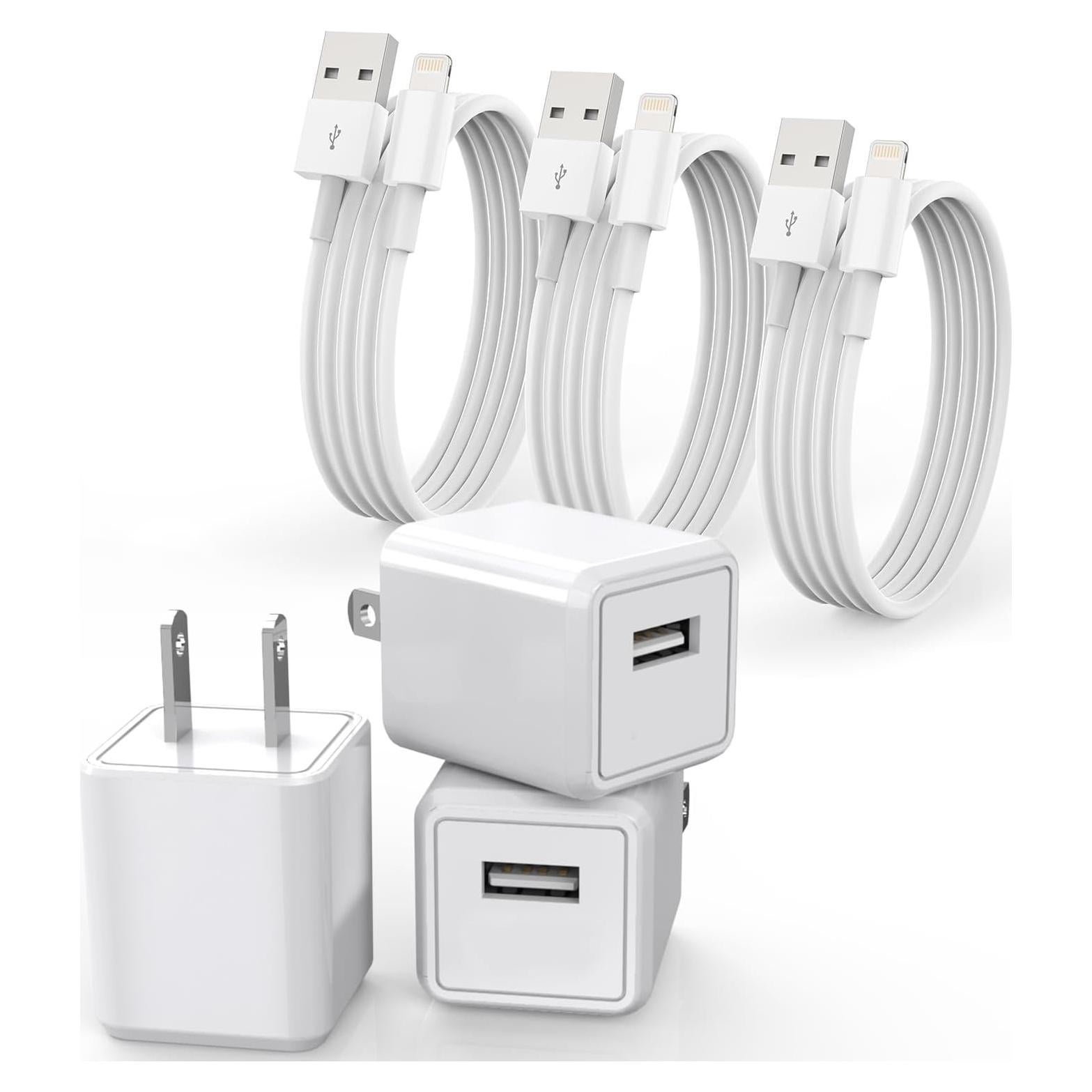 Cargador Rápido iPhone 3Pack MFi Certificado 3FT USB