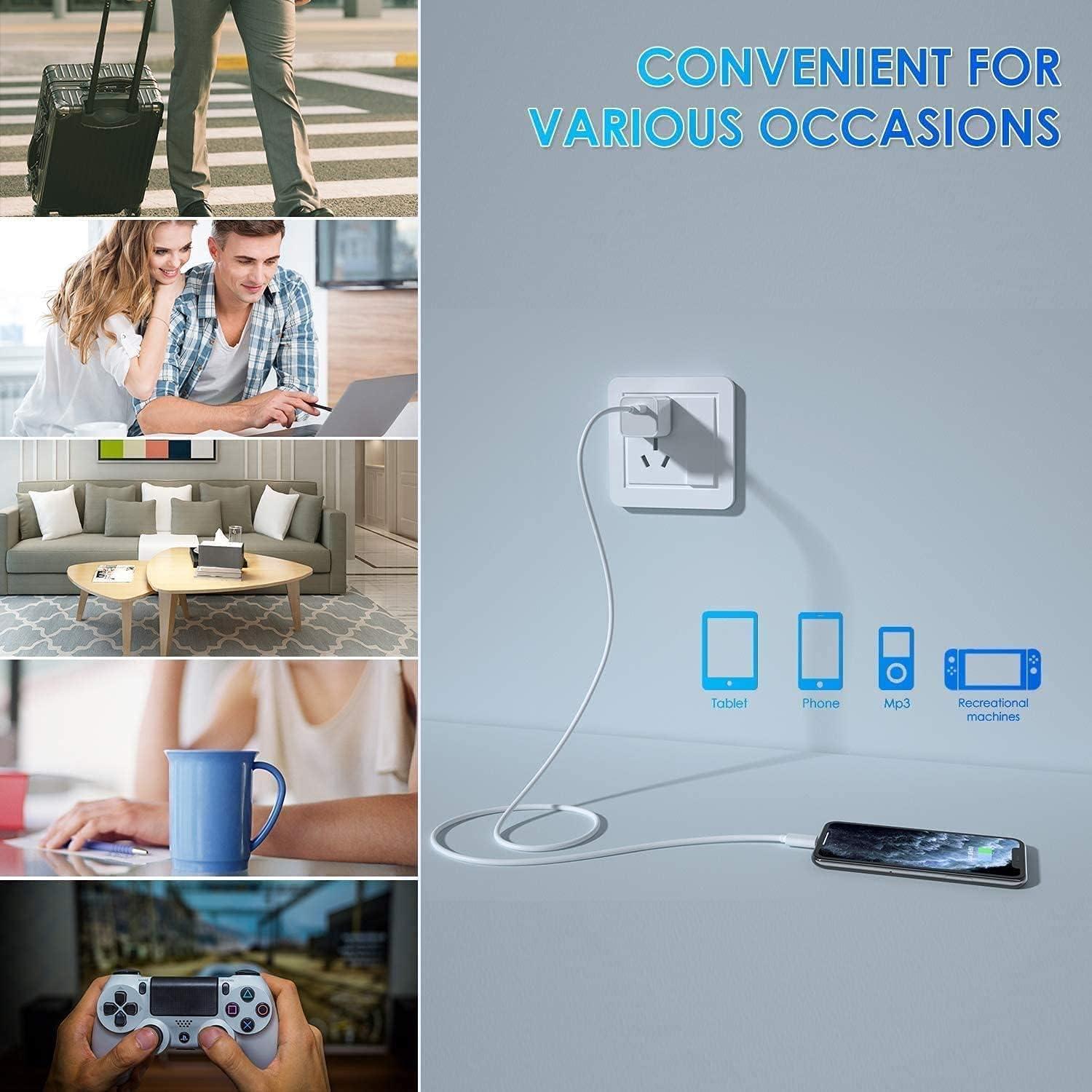 Cargador Rápido iPhone 3Pack MFi Certificado 3FT USB