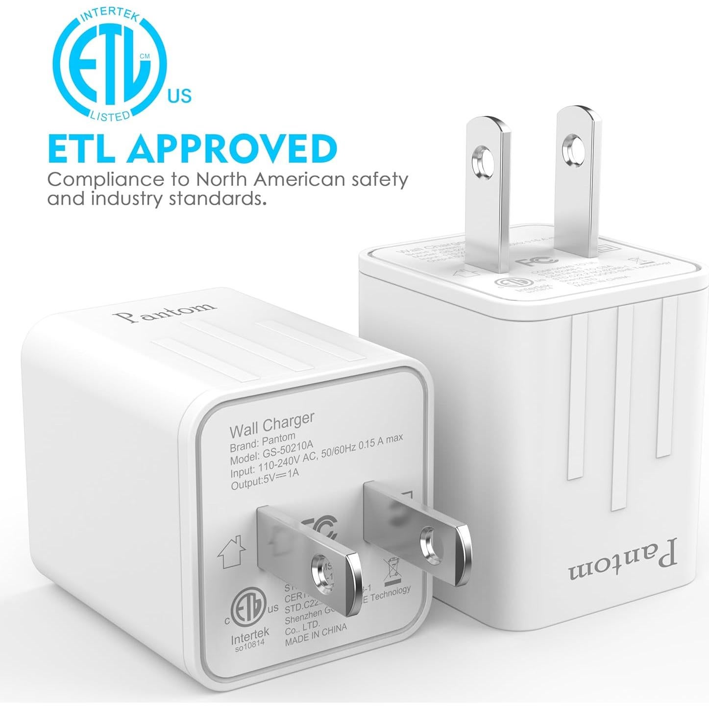 Cargador de pared 2 puertos 2.4A Pager + 2 cables Lightning 5 pies