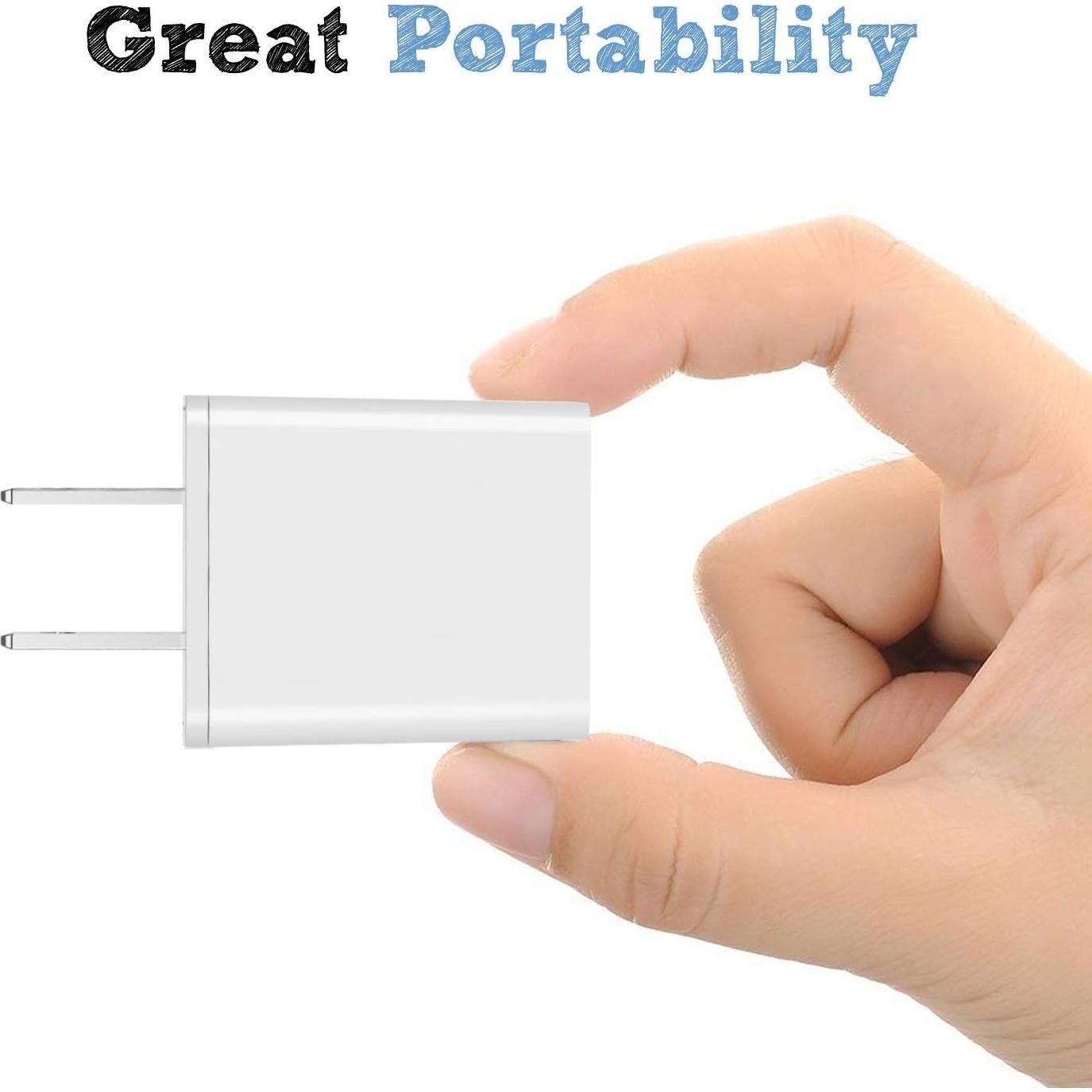 Cargador de pared 2 puertos 2.4A Pager + 2 cables Lightning 5 pies