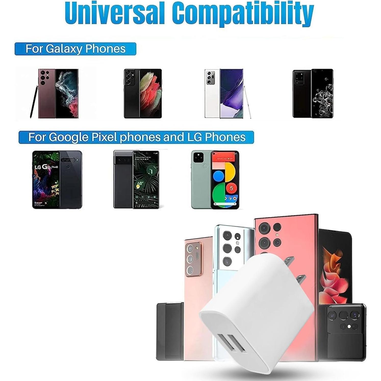 Cargador USB A Rápido Doble Puerto 3 Pack Blanco OFSPOWER