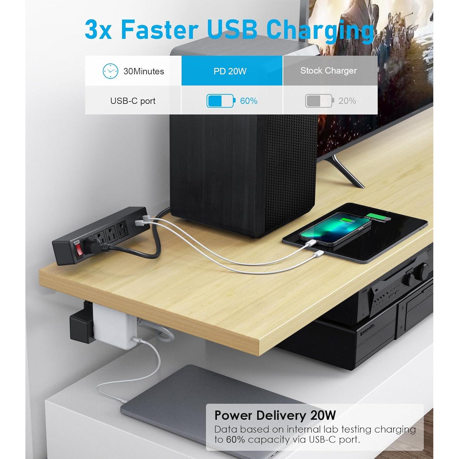 Toma de Corriente con Abrazadera VILONG 10 Salidas AC 3 USB