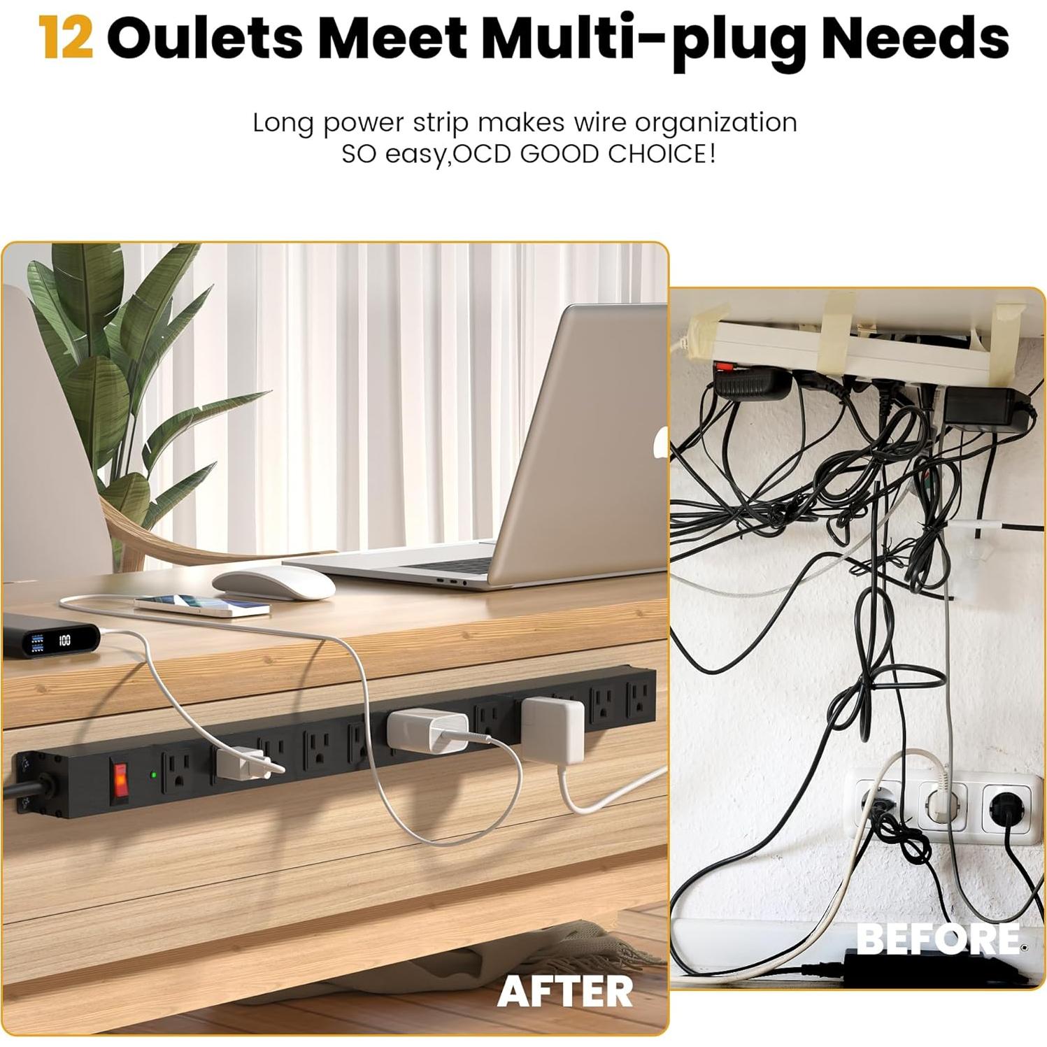 Regleta de Alimentación CFMASTER 12 Salidas 2100 Julios 1.83m