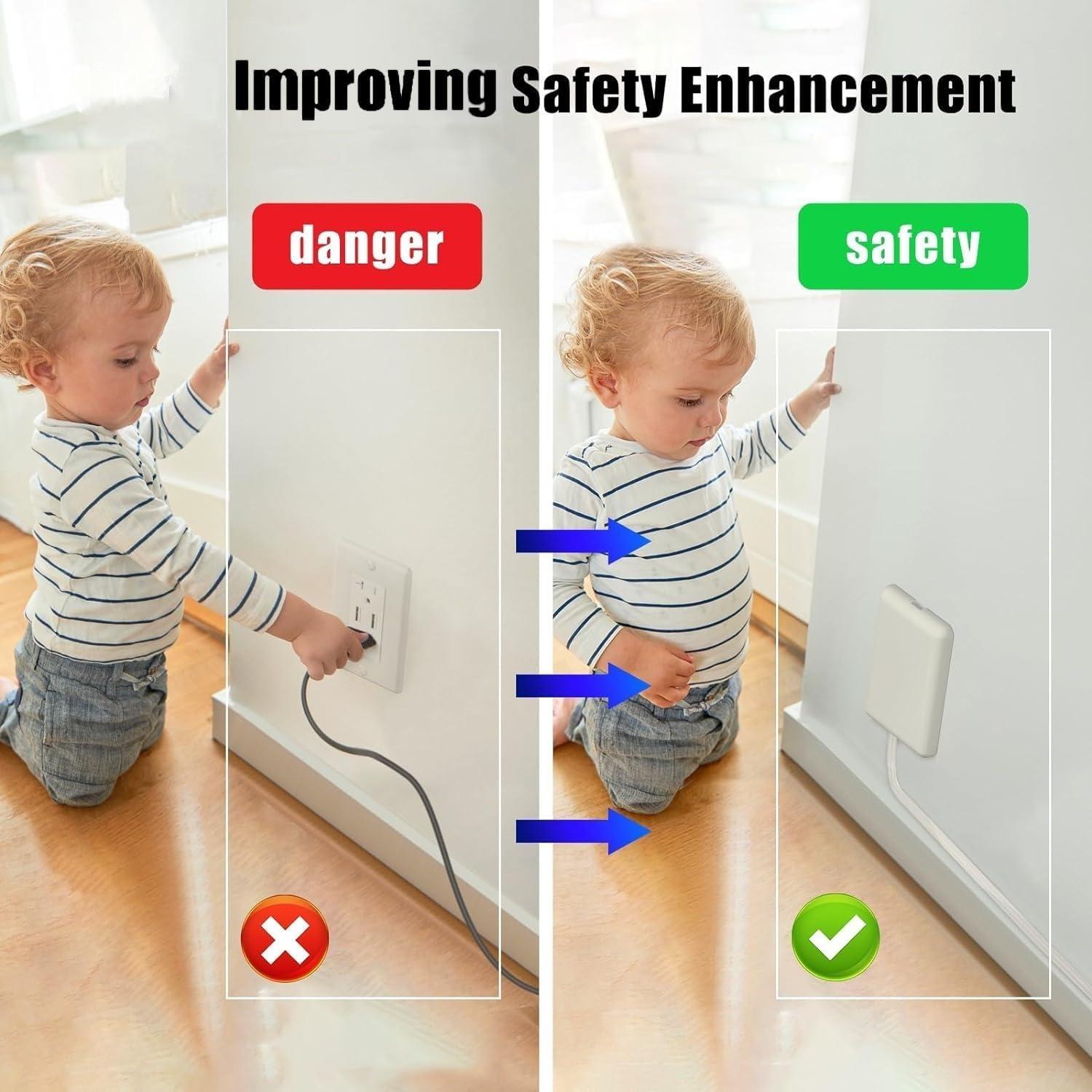 Cable de Extensión Ultra Plano CABOCASA 0.91m 3 Salidas Blanco