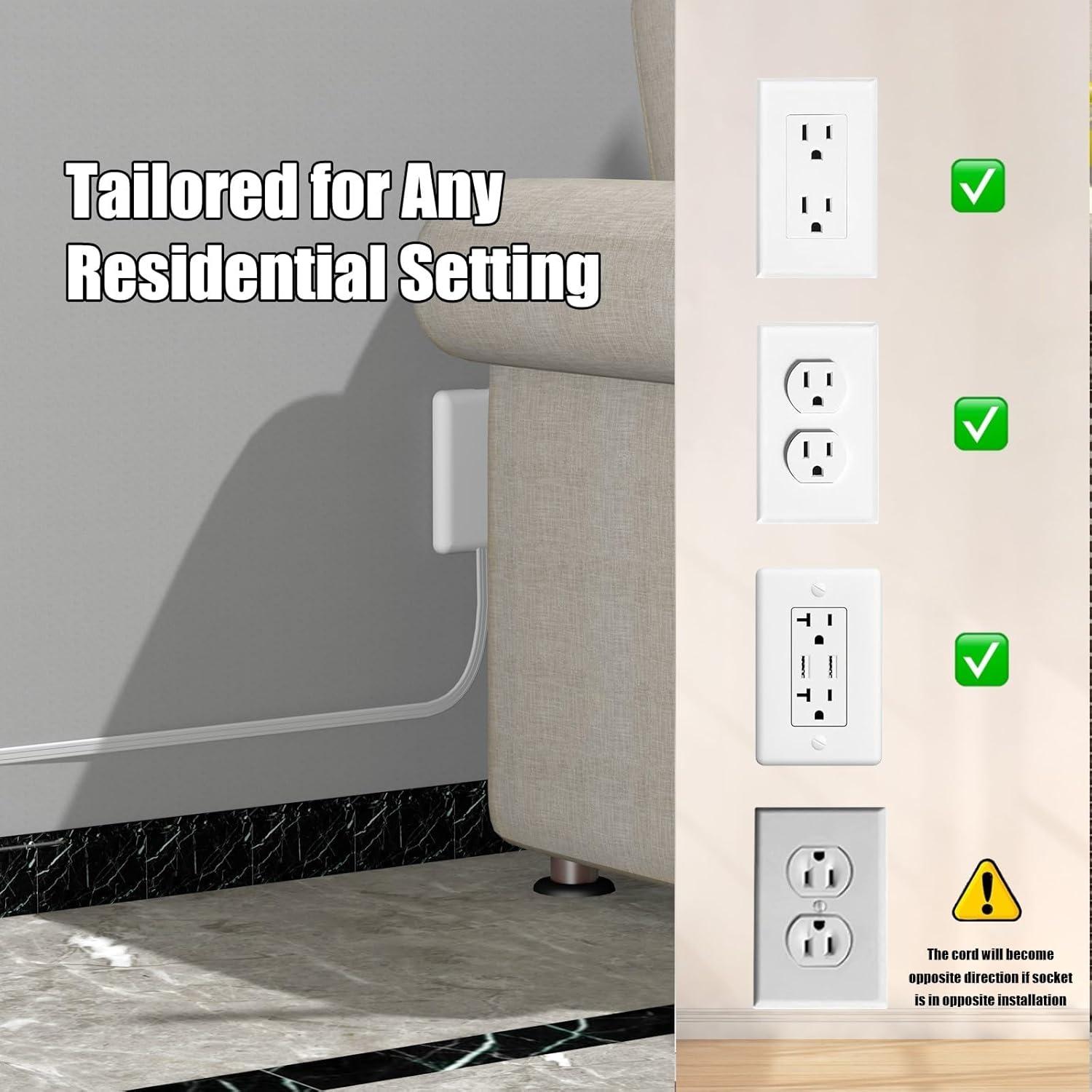 Cable de Extensión Ultra Plano CABOCASA 0.91m 3 Salidas Blanco