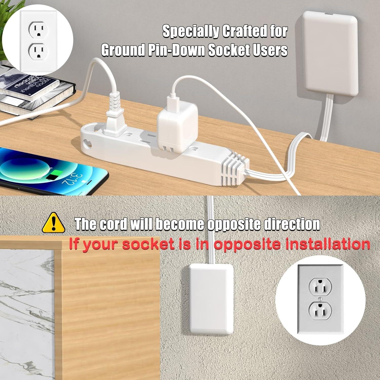 Cable de Extensión Ultra Plano CABOCASA 0.91m 3 Salidas Blanco