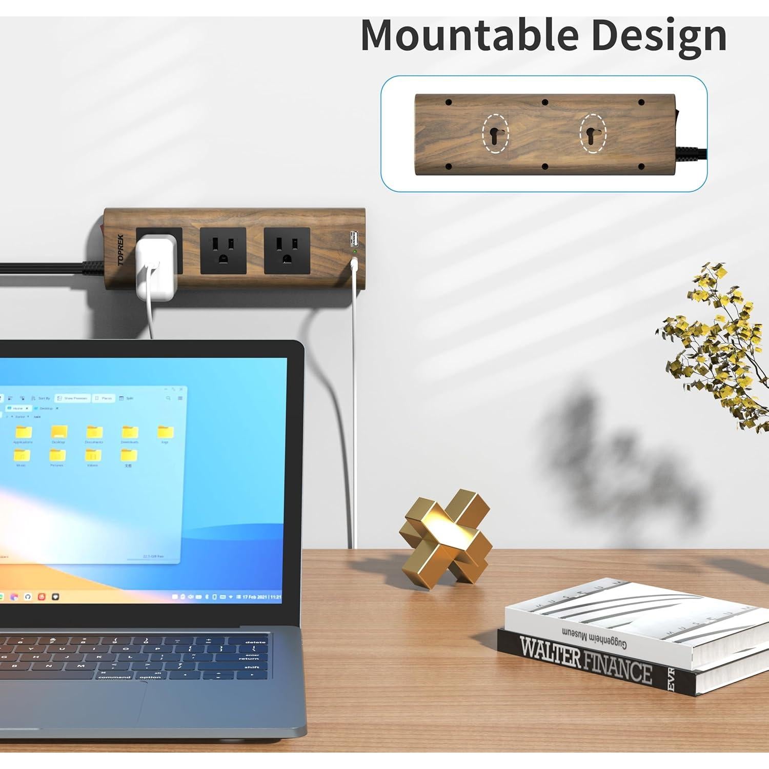 Regleta de Alimentación TOPREK con USB-C y USB-A 10 pies