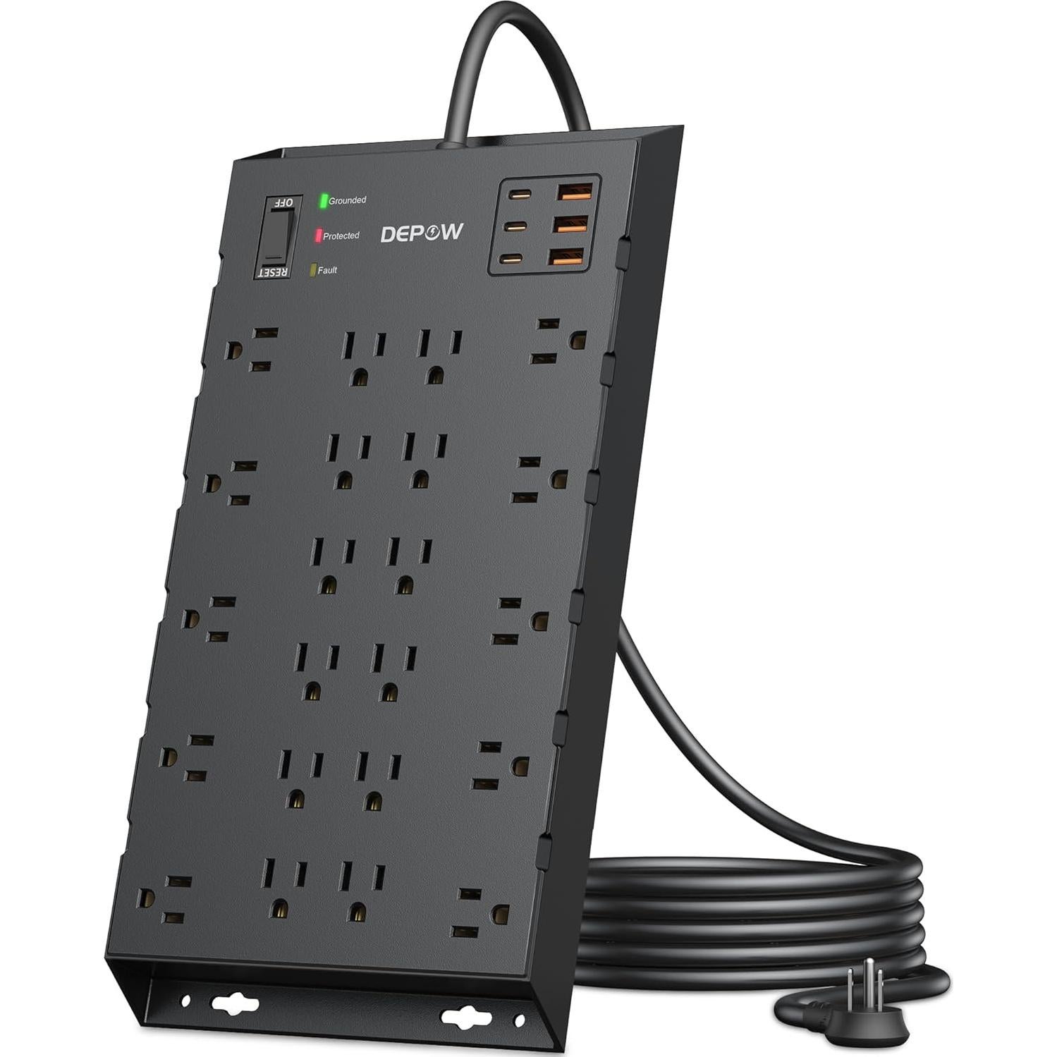 Regleta de Protección DEPOW 2.0M 22 Salidas CA 6 USB