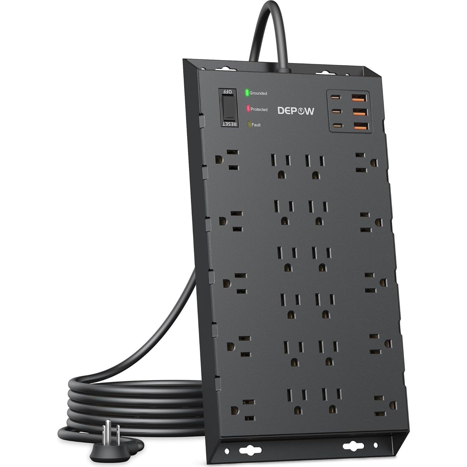 Regleta de Protección DEPOW 2.0M 22 Salidas CA 6 USB