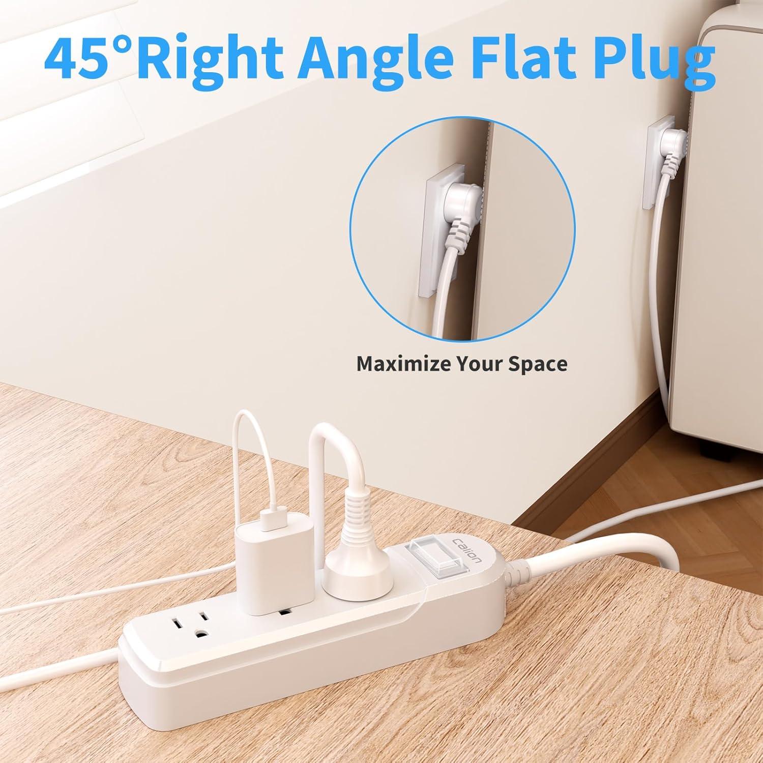 Toma de Corriente Exterior Calionltd 3 Pies Blanca a Prueba de Agua