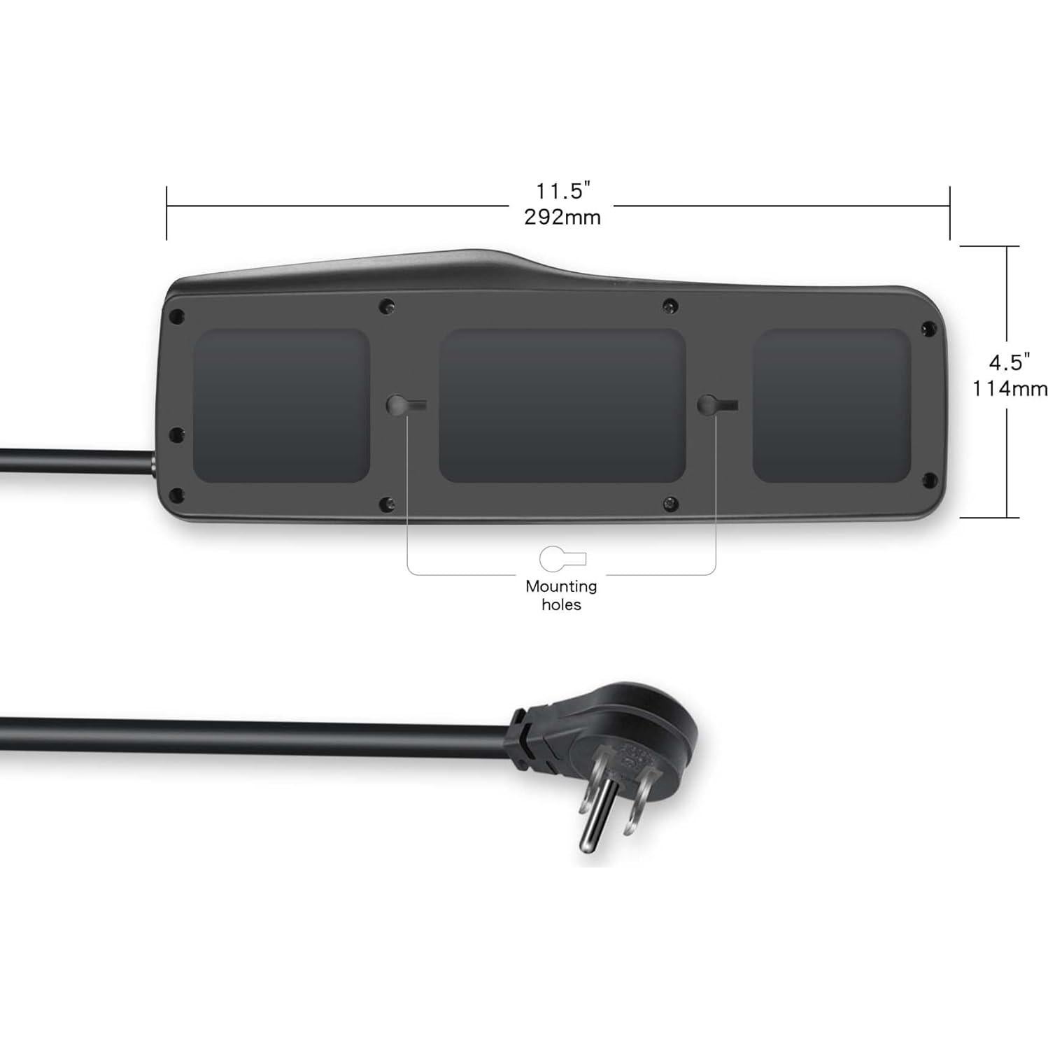 Regleta de Protección Oskos 8 Salidas 3 Puertos USB 3.4A 1.83m