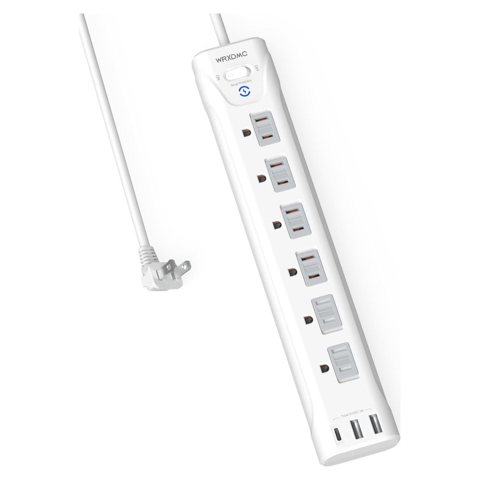 Regleta 2 Clavijas a 3 Clavijas WRXDMC 6 Salidas AC 3 USB