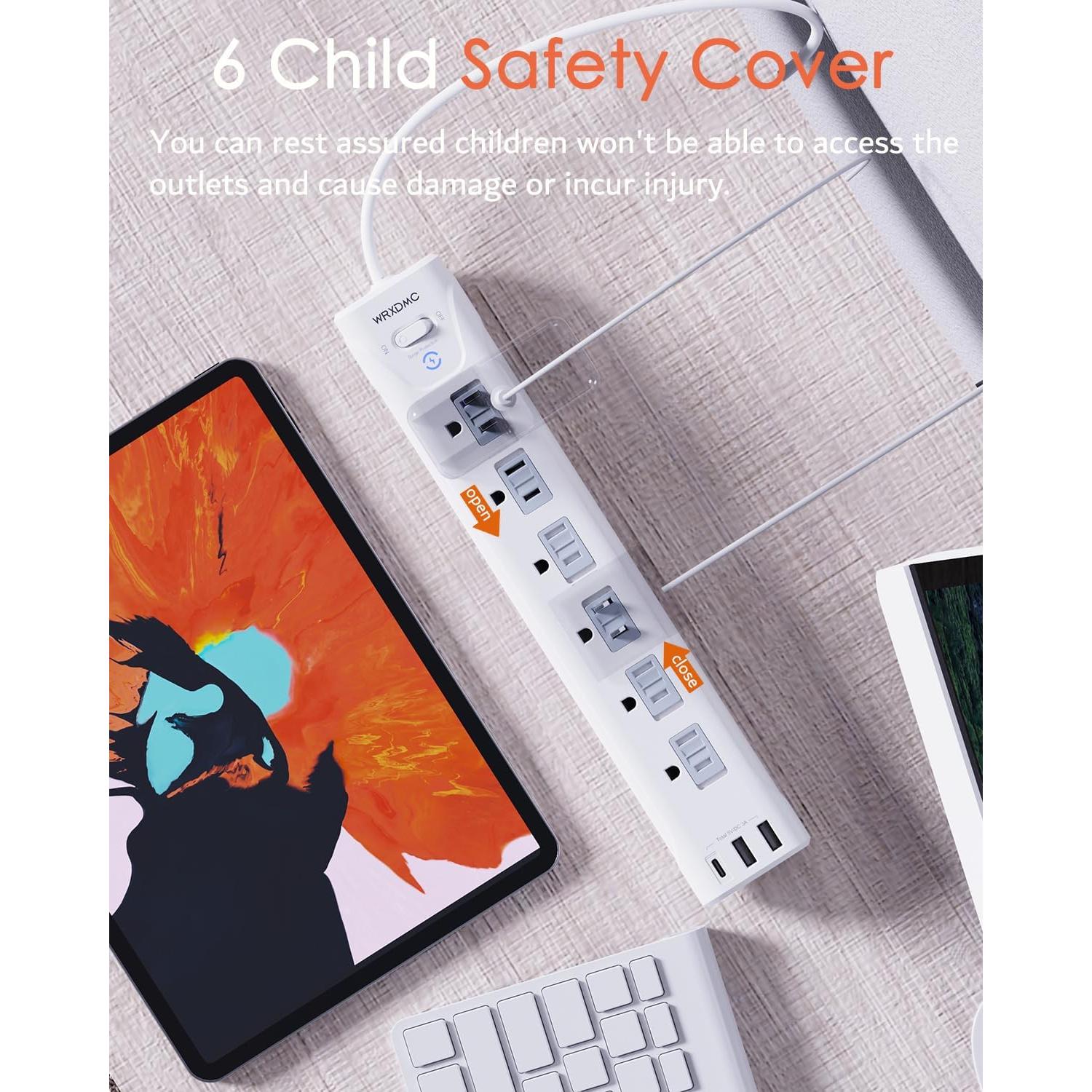 Regleta 2 Clavijas a 3 Clavijas WRXDMC 6 Salidas AC 3 USB