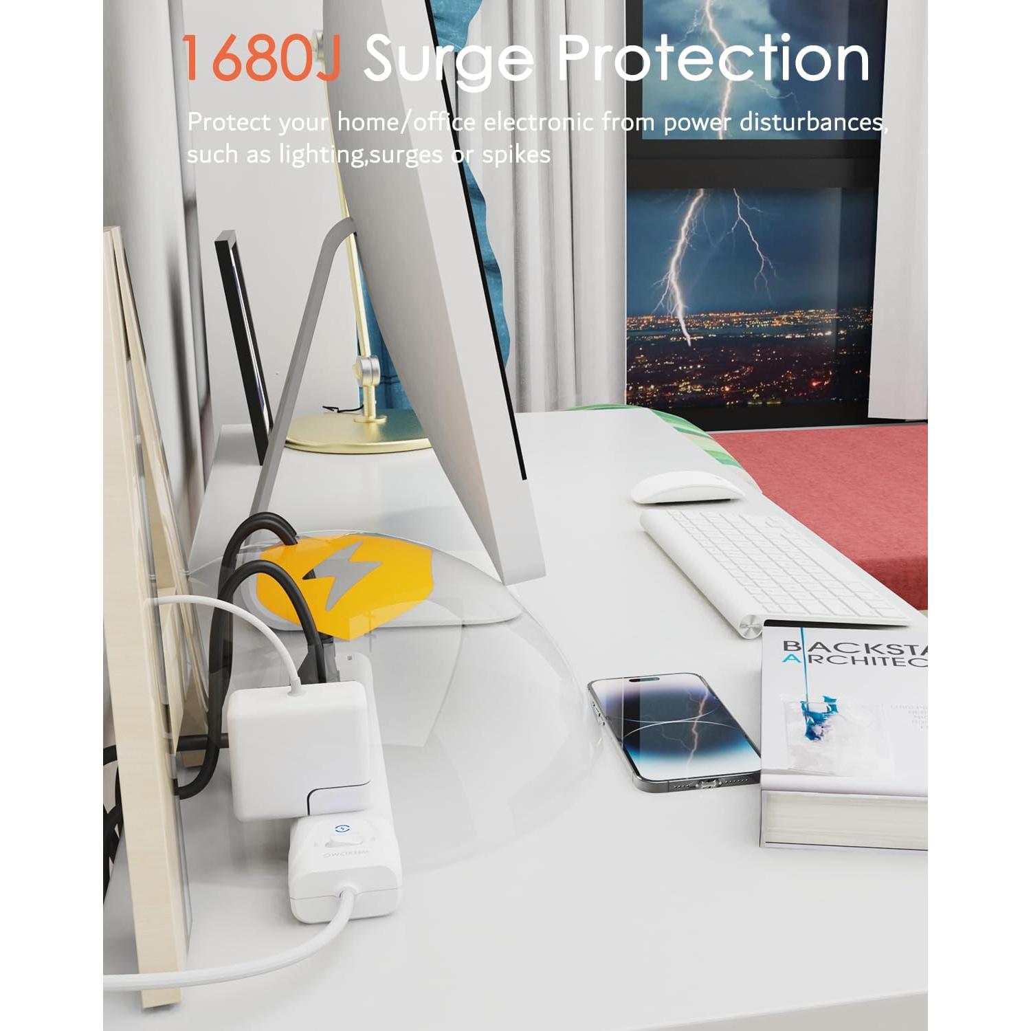 Regleta 2 Clavijas a 3 Clavijas WRXDMC 6 Salidas AC 3 USB