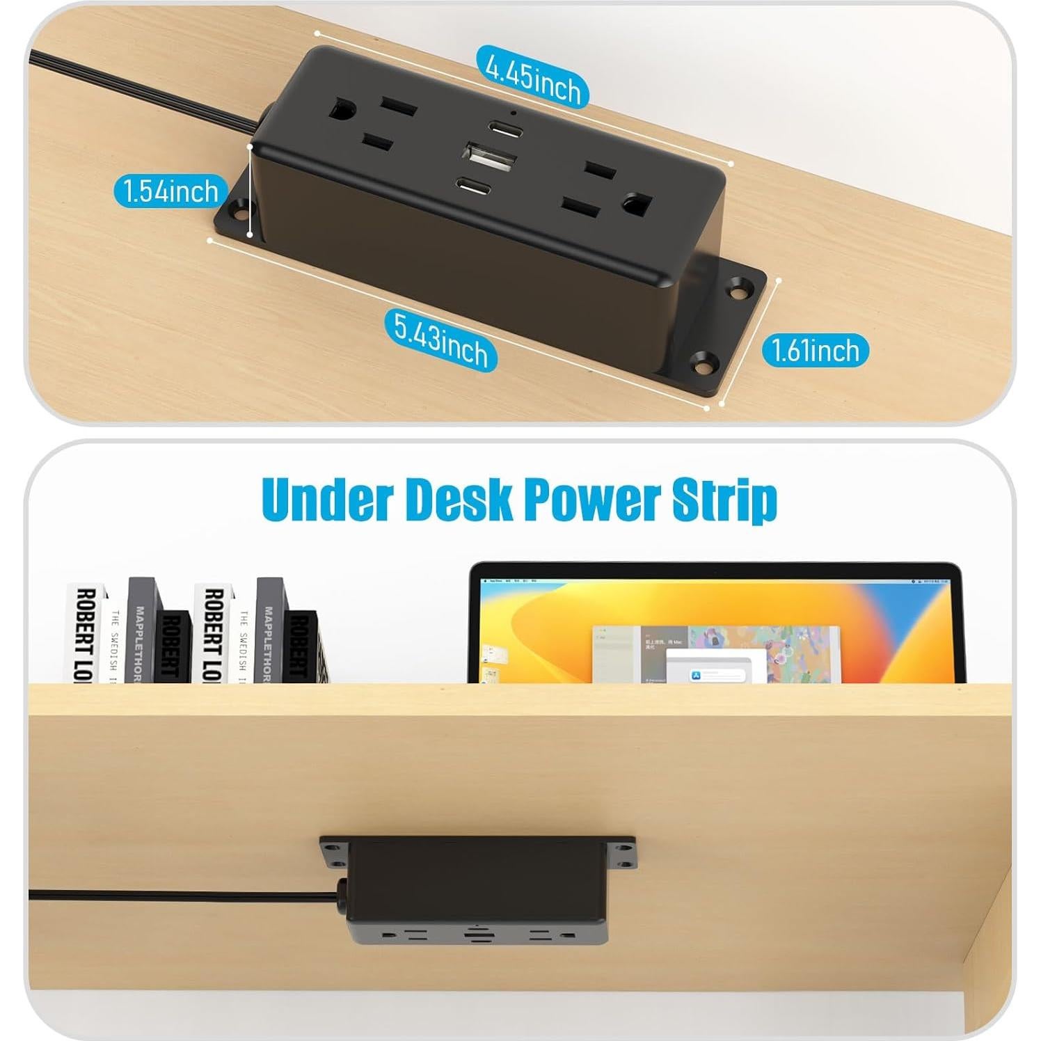 Regleta de Montaje en Pared CCCEI 1.83m con Puertos USB-C