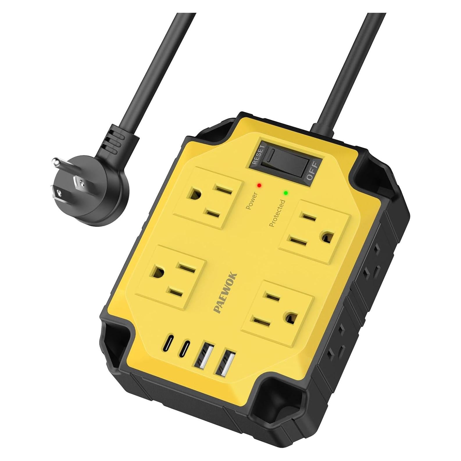 Regleta de Potencia PAEWOK 8 Salidas 4 USB Magnética 15A