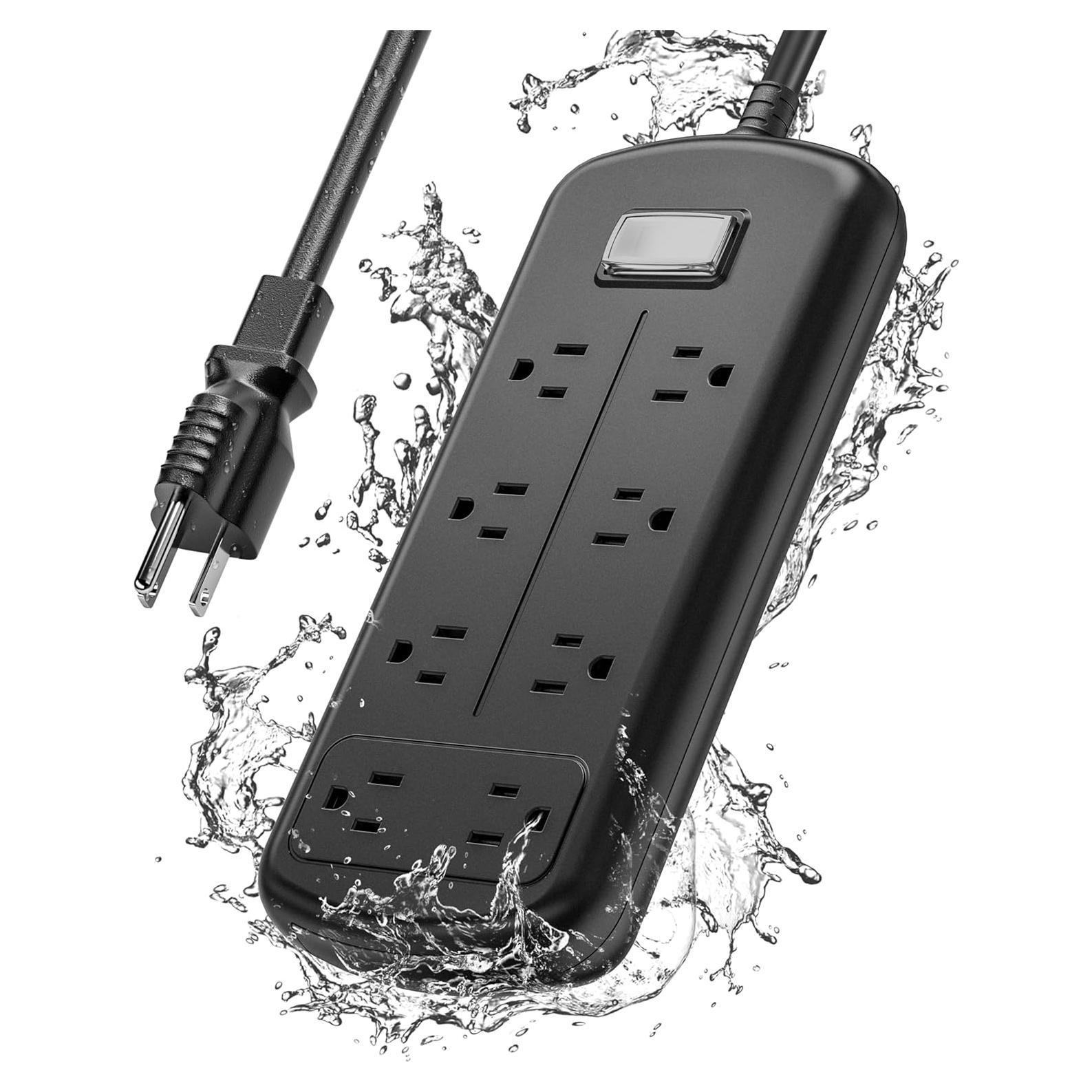 Toma de Corriente Exterior EIGSO IPX6 con 8 Salidas y 1.83m