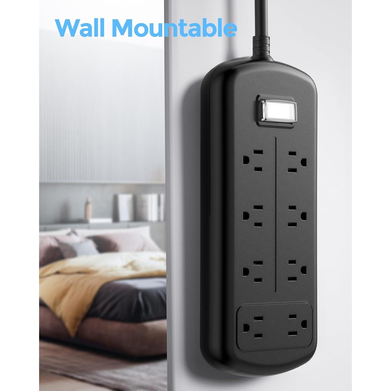 Toma de Corriente Exterior EIGSO IPX6 con 8 Salidas y 1.83m