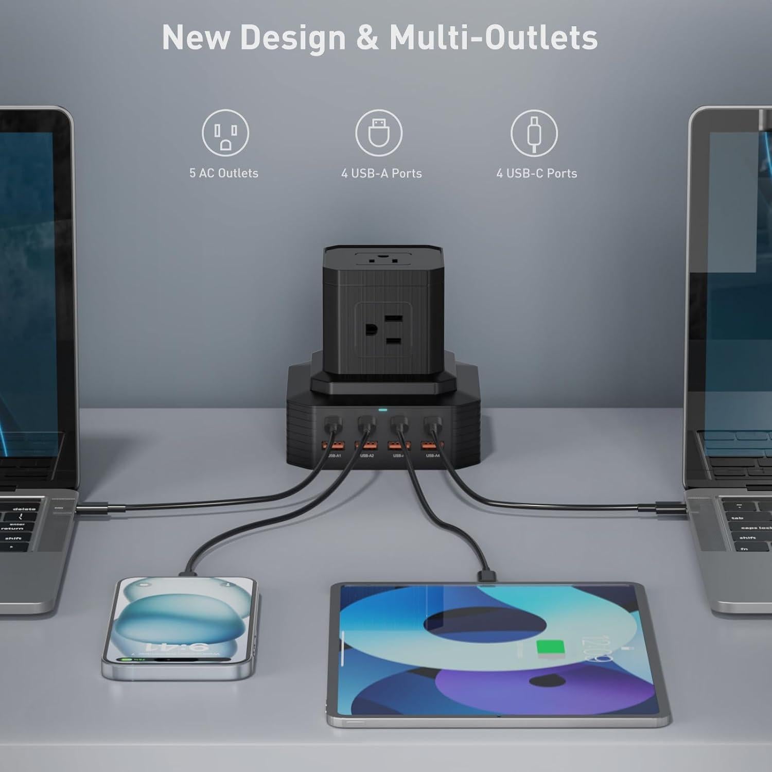 Estación de Carga 100W GEEK FULLY 13-en-1 USB C y A