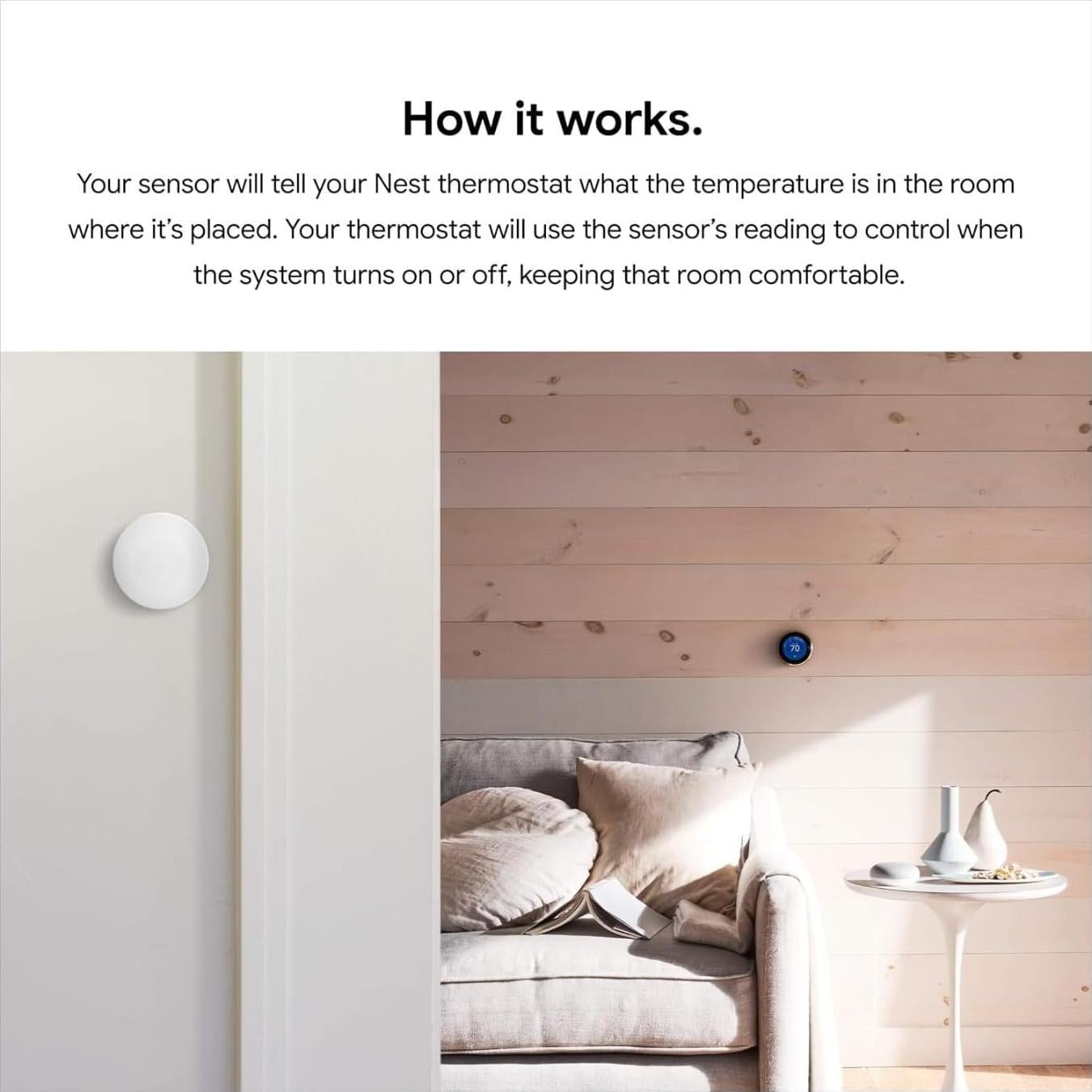 Sensor de Temperatura Google Nest T5000SF - Control Remoto Inteligente