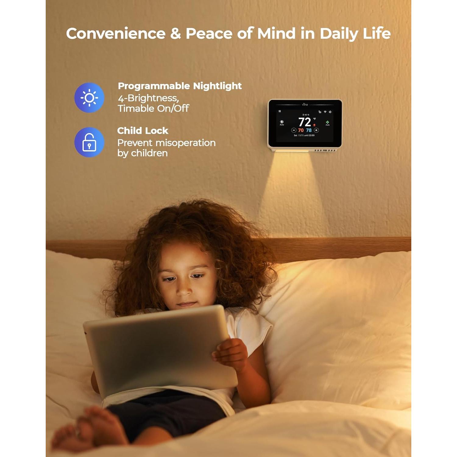 Termostato Inteligente Vine TJ-919T WiFi 4.3" Programable