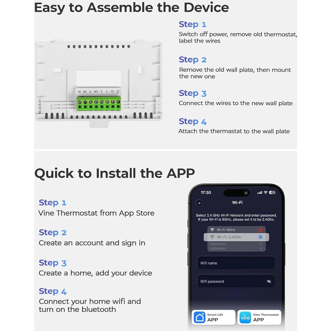 Termostato Inteligente Vine TJ-919T WiFi 4.3" Programable